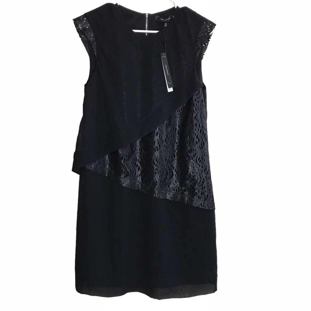 Illusion overlay Robert Rodrguez black shift dress